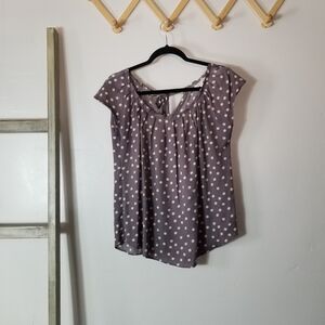 LC LAUREN CONRAD WOMEN'S POLKA DOT BLOUSE SIZE SMALL